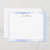 Light Blue Stripe Border Note Card 招待状 (正面/裏面)