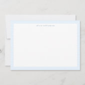 Light Blue Stripe Preppy Classic Personalized Name ノートカード (正面)
