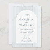 Light Blue Striped Arch Wedding Invitation 招待状 (正面)