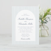 Light Blue Striped Arch Wedding Invitation 招待状 (スタンド正面)