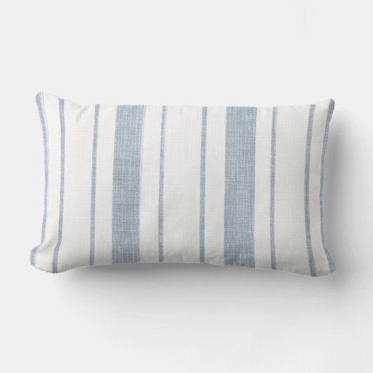 Light Blue Striped Lumbar Pillow ランバークッション (正面)