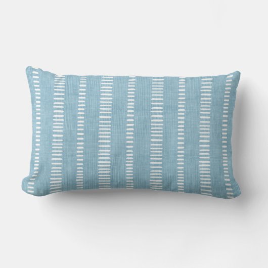 Light Blue Striped Lumbar Pillow ランバークッション (正面)