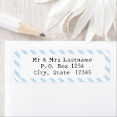 Light Blue Striped Return Address Label ラベル (インサイチュ)