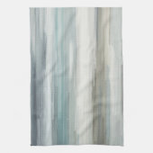 Light Blue Teal Gray Brown Abstract Stripe キッチンタオル (縦)