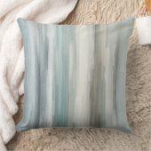 Light Blue Teal Gray Brown Abstract Stripe クッション (ブランケット)