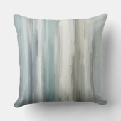 Light Blue Teal Gray Brown Abstract Stripe クッション (裏面)