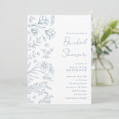 Light Blue Toile Bridal Shower Invitation 招待状 (スタンド正面)