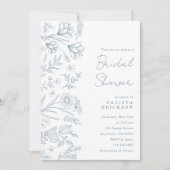 Light Blue Toile Bridal Shower Invitation 招待状 (正面)
