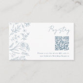 Light Blue Toile Bridal Shower Registry Card  エンクロージャーカード (正面)