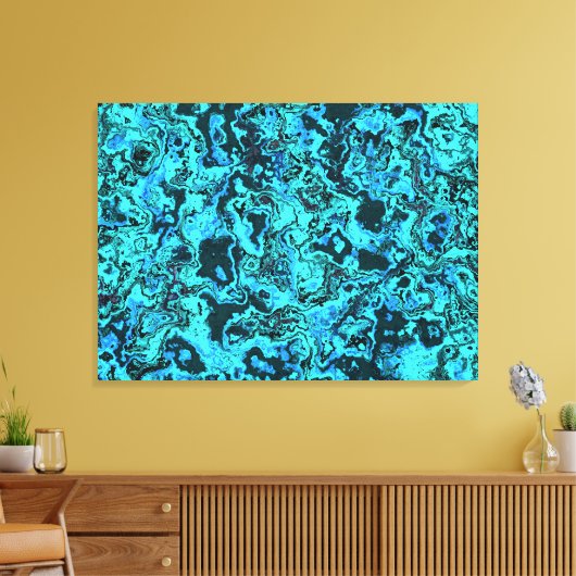 Light Blue Turquoise キャンバスプリント (インサイチュ (リビング))