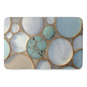 Light Blue Turquoise Marble Gold Rimmed Luxury バスマット (正面)