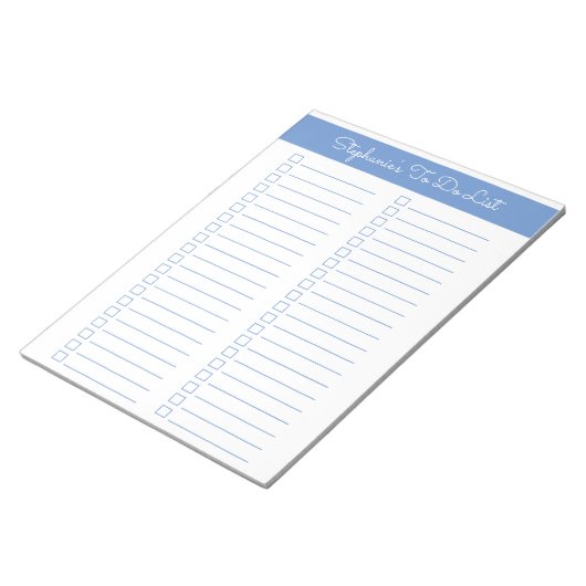 Light Blue Vertical 8.5x11 Two Column Checklist ノートパッド (アングル)