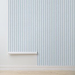 Light Blue Vertical Stripes Linen Look Coastal 壁紙