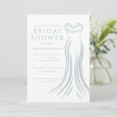 Light Blue Wedding Dress Bridal Shower Invitation 招待状 (スタンド正面)