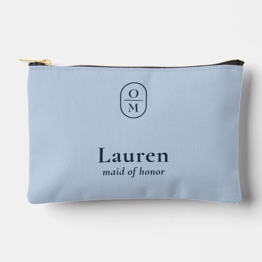 Light Blue | Wedding Monogram Bridesmaid Gift アクセサリーポーチ (正面)