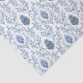 Light Blue & White Damask with Pine Cones 薄葉紙 (詳細)