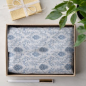 Light Blue & White Damask with Pine Cones 薄葉紙 (ギフト)