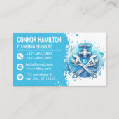 Light Blue White Watercolor Plumbing Logo 名刺 (正面)