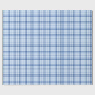 Light Blue Windowpane Plaid ラッピングペーパー