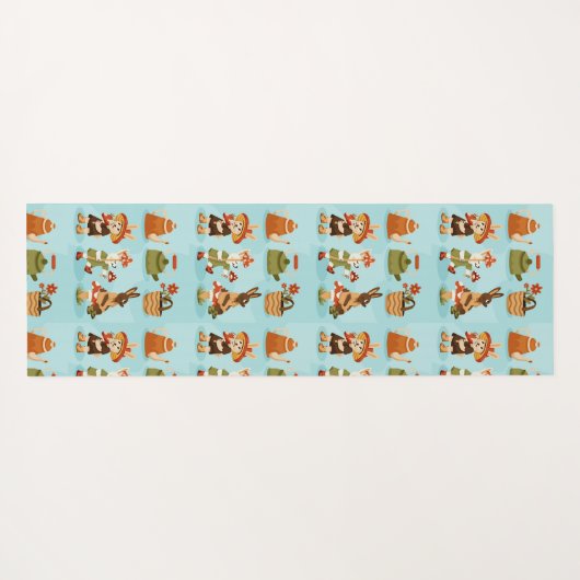 Light blue wrapping paper featuring a repeated  ヨガマット (裏面(横))