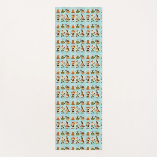 Light blue wrapping paper featuring a repeated  ヨガマット (正面)