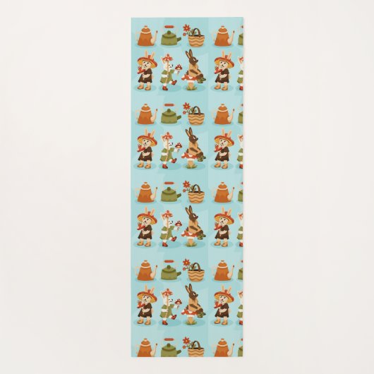 Light blue wrapping paper featuring a repeated  ヨガマット (裏面)
