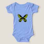 Light Blue Yellow Butterfly Baby Bodysuit Nature I (デザイン正面)