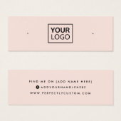 Light blush pink logo stud earring display card (正面&裏面)