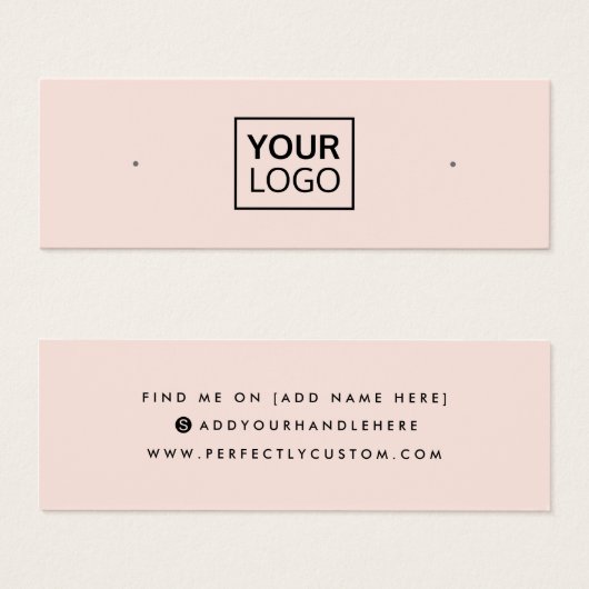 Light blush pink logo stud earring display card (正面&裏面)