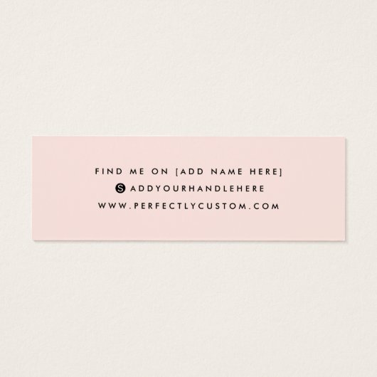 Light blush pink logo stud earring display card (裏面)