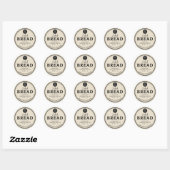 Light Brown Bakery Sourdough Bread Label Sticker ラウンドシール (シート)