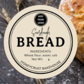 Light Brown Bakery Sourdough Bread Label Sticker ラウンドシール