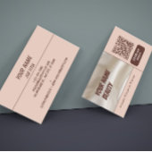 Light Brown Brown Photo-centric Beauty QR Code  名刺