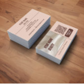 Light Brown Brown Photo-centric Beauty QR Code  名刺