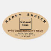 Light Brown Easter Business Oval Shape Sticker 楕円形シール (正面)