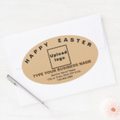 Light Brown Easter Business Oval Shape Sticker 楕円形シール (封筒)