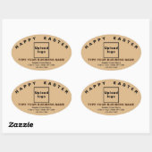Light Brown Easter Business Oval Shape Sticker 楕円形シール (シート)
