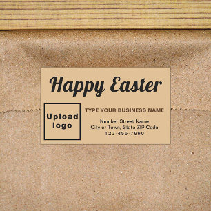 Light Brown Easter Business Rectangle Sticker 長方形シール