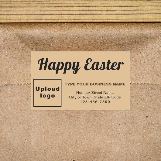 Light Brown Easter Business Rectangle Sticker 長方形シール
