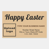Light Brown Easter Business Rectangle Sticker 長方形シール (正面)
