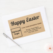 Light Brown Easter Business Rectangle Sticker 長方形シール (封筒)