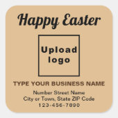 Light Brown Easter Business Square Sticker スクエアシール (正面)