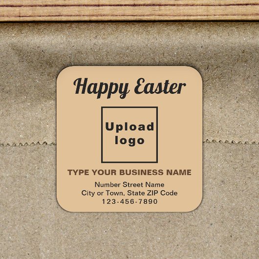 Light Brown Easter Business Square Sticker スクエアシール