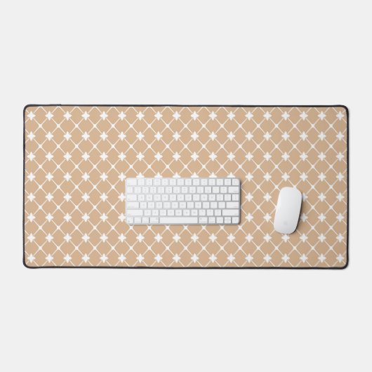 Light Brown Moroccan Pattern Desk Mat デスクマット (キーボード&マウス)
