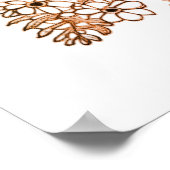 Light Brown Mushrooms on White Background on Wall ポスター (角)