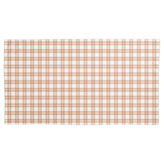 Light Brown Plaid Pattern Pillowcase 枕カバー (正面)