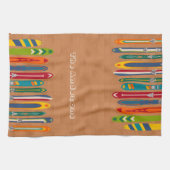 Light Brown Vintage Skis Personalized キッチンタオル (横)