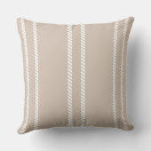 Light Brown with Stripes Throw Pillow クッション (裏面)