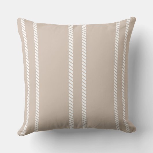 Light Brown with Stripes Throw Pillow クッション (裏面)