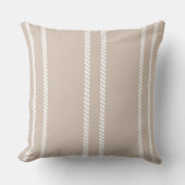 Light Brown with Stripes Throw Pillow クッション (正面)